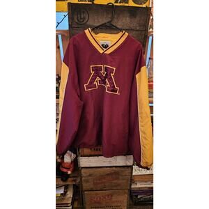 Big and Tall Minnesota Golden Gophers Football Pull Windbreaker Jacket Size 3XL